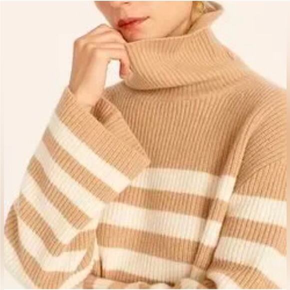 J. Crew Sweaters - J. Crew Wool And Recycled Cashmere Relaxed Striped Turtleneck Sweater